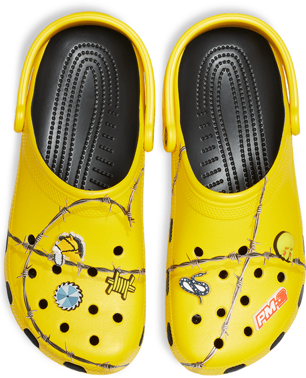 yellow post malone crocs