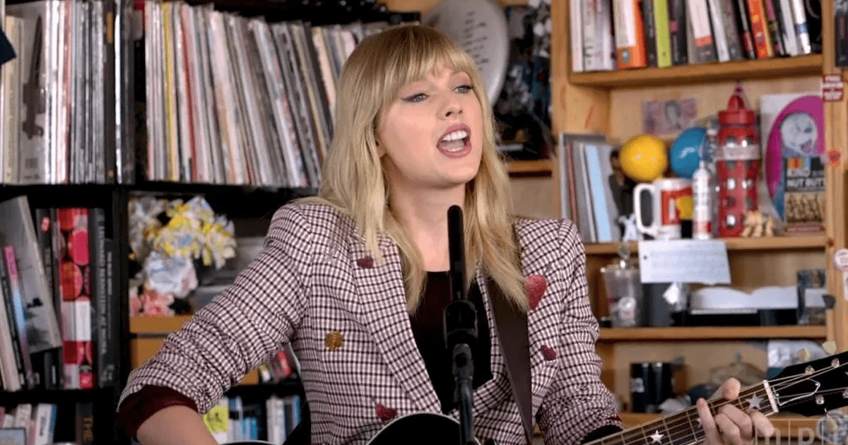 Taylor Swift performs at NPR's Tiny Desk